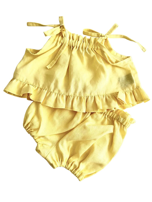 Milla 2 piece linen set Lemon