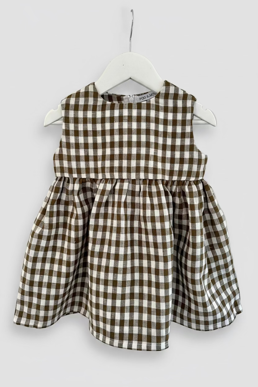 Olivia Olive gingham girls dress