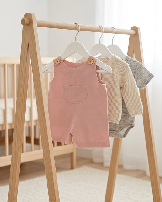 Pink linen Romper suit