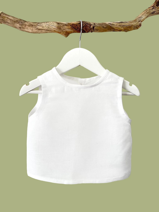 Riley Linen Top White