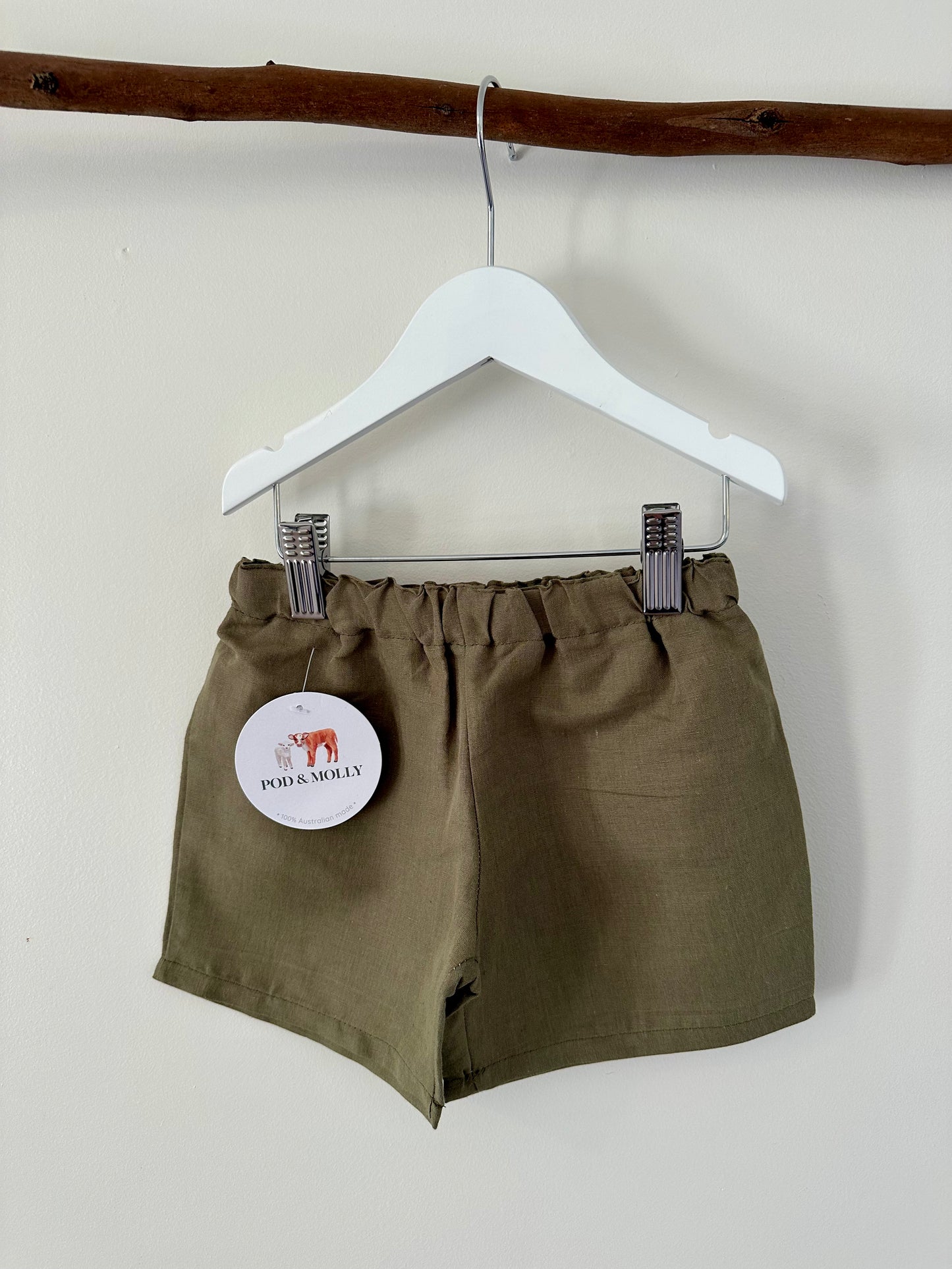 George Linen Shorts Olive