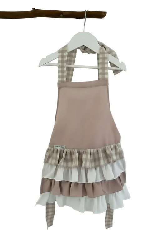 keira ruffled linen apron