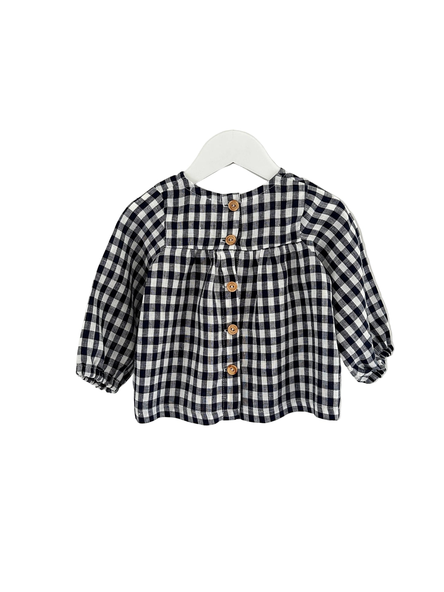 Lilly long sleeve top navy check