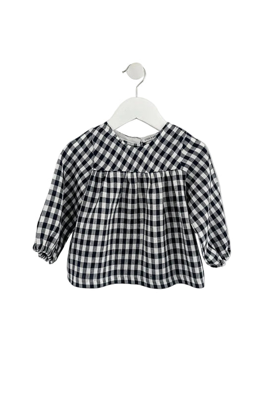 Lilly long sleeve top navy check