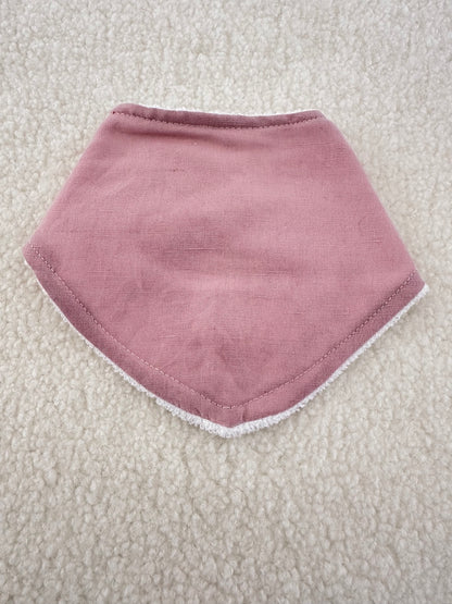 Linen babdana bib pink