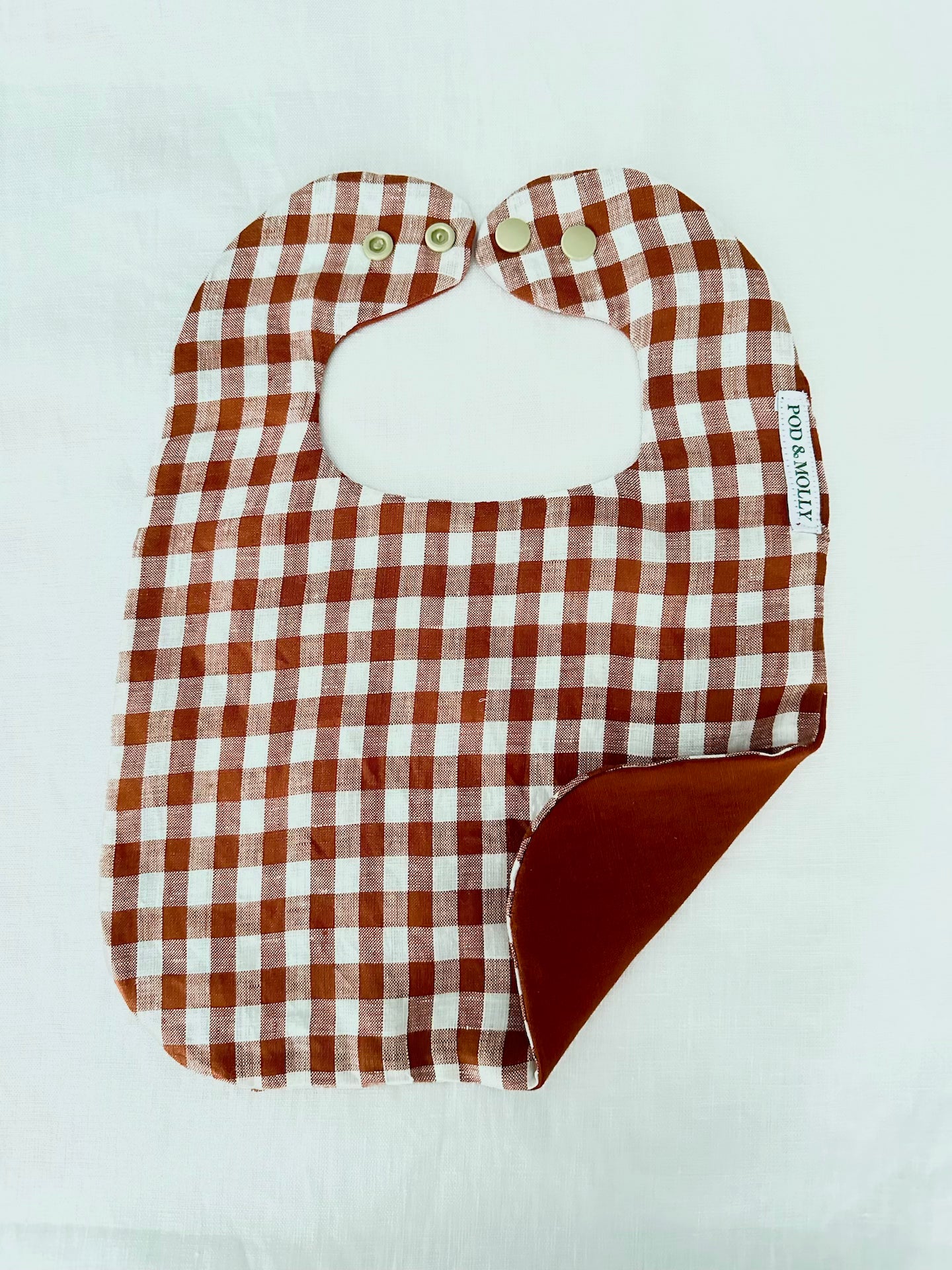 Baby bib paprika check and paprika