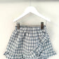 Chloe Ruffle Skirt Blue check linen