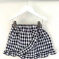 Chloe Ruffle Skirt navy check linen