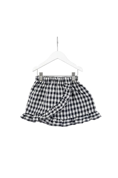 Chloe Ruffle Skirt navy check linen