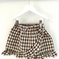 Chloe Ruffle Skirt Olive check linen