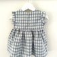 Emi blue check linen gingham dress