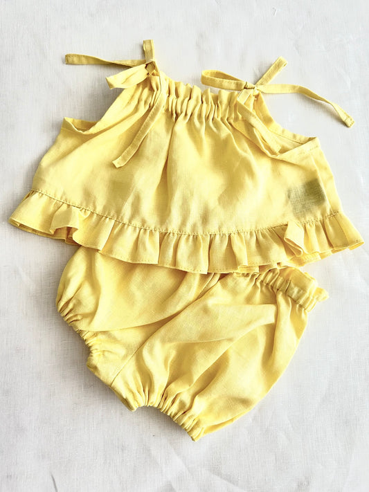 Milla 2 piece linen set Lemon