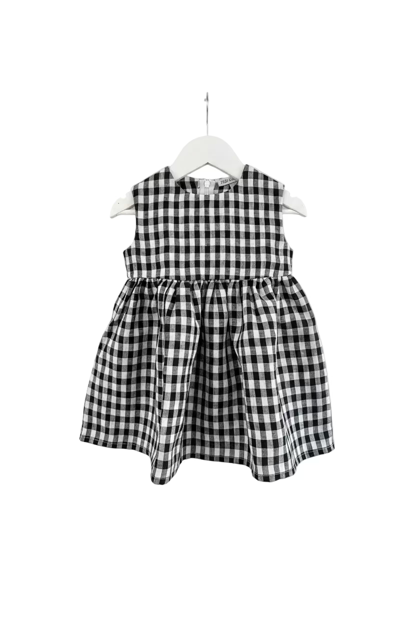Olivia dress Navy gingham
