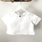 White Short Sleeve linen Top