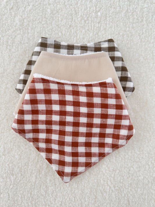 Pack of 3 Linen Bandana bibs