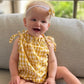 Poppy in Milla Playsuit yellow check