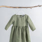 Olive linen dress