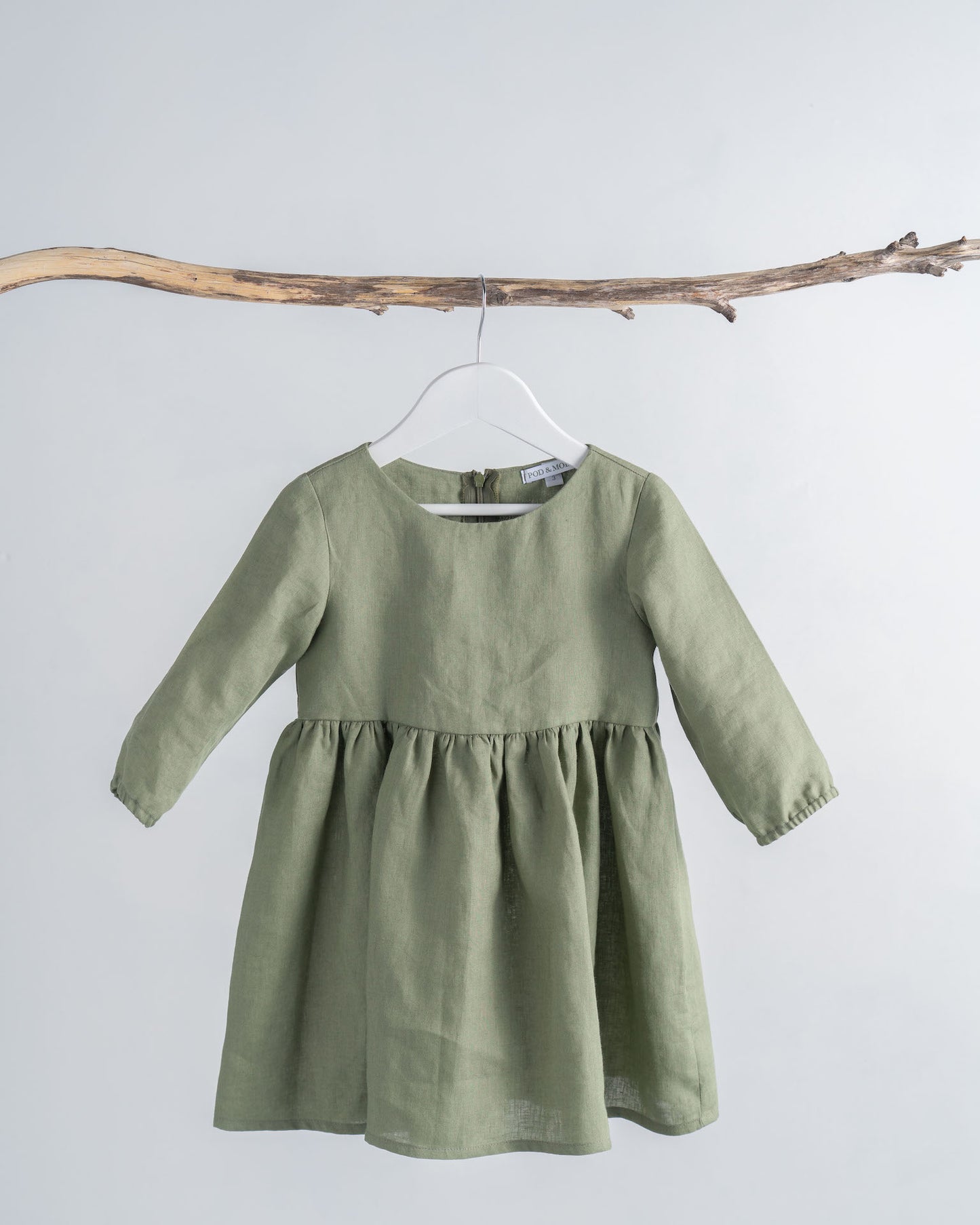 Olive linen dress