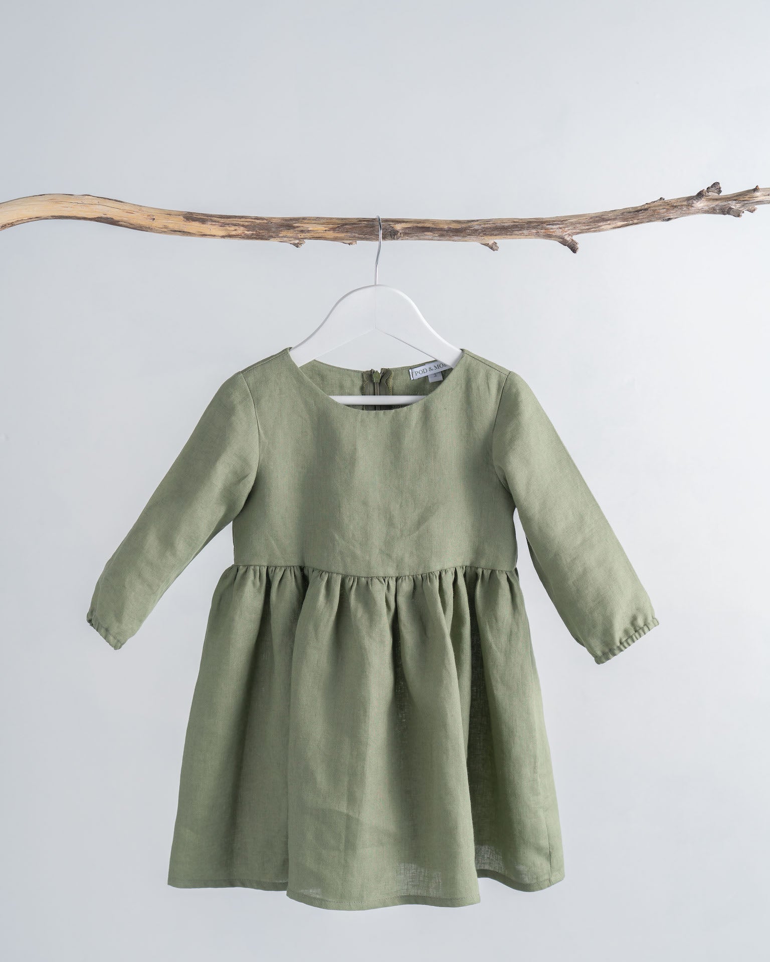 Olive linen dress