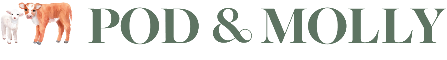 Pod and Molly logo with calf and lamb