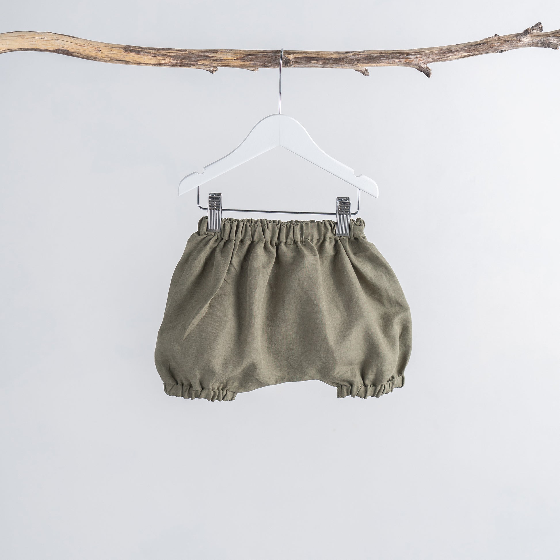 Baby Linen Baby Shorts Olive front