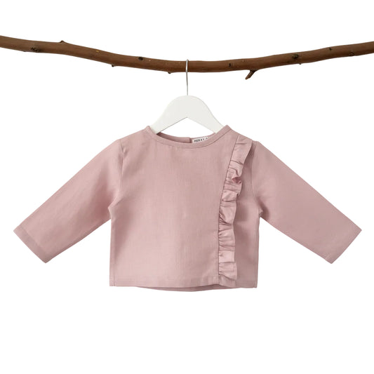 Bella ruffle girls top front