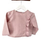 Bella ruffle button girls top