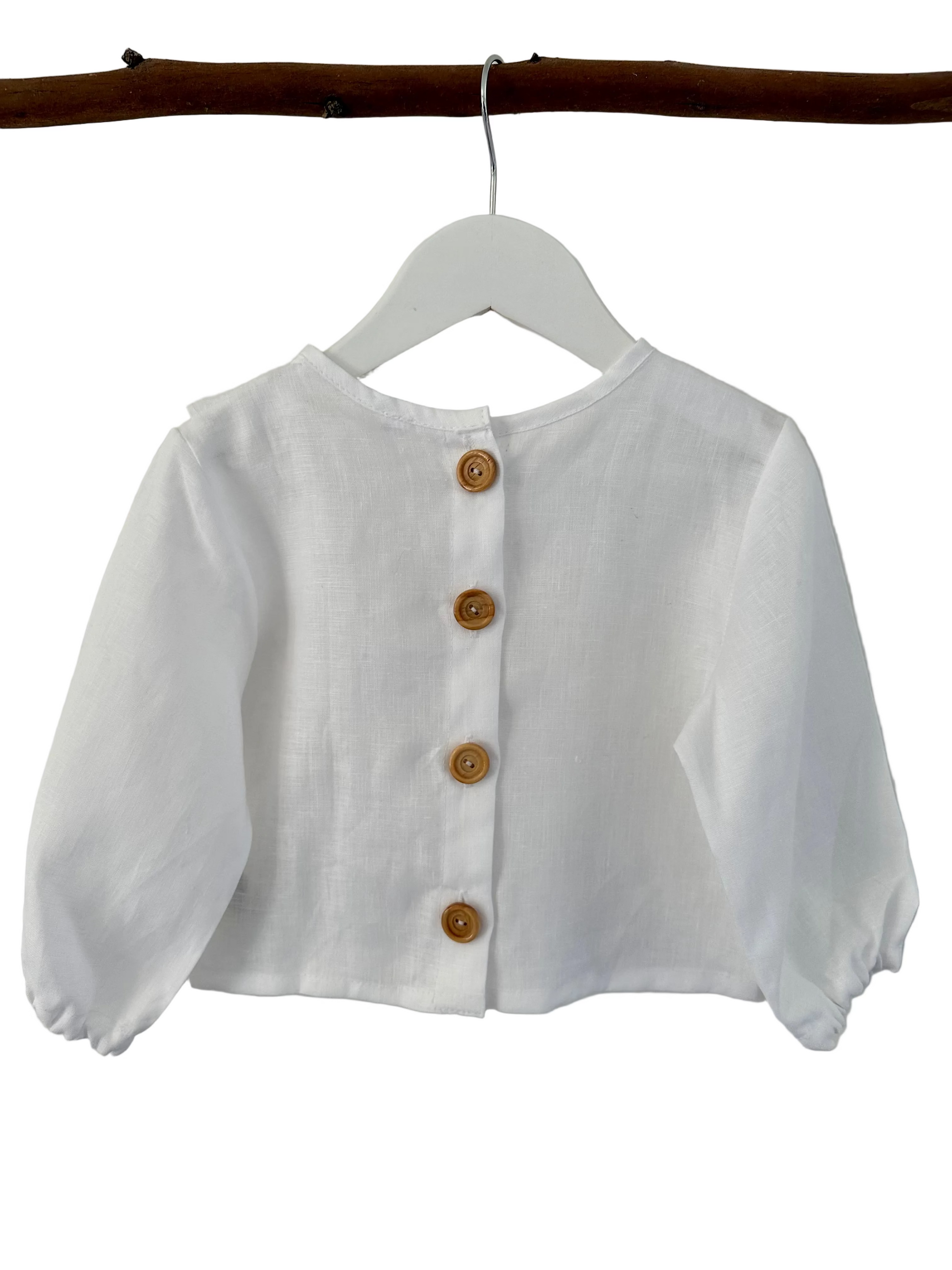 Bella ruffle button girls top