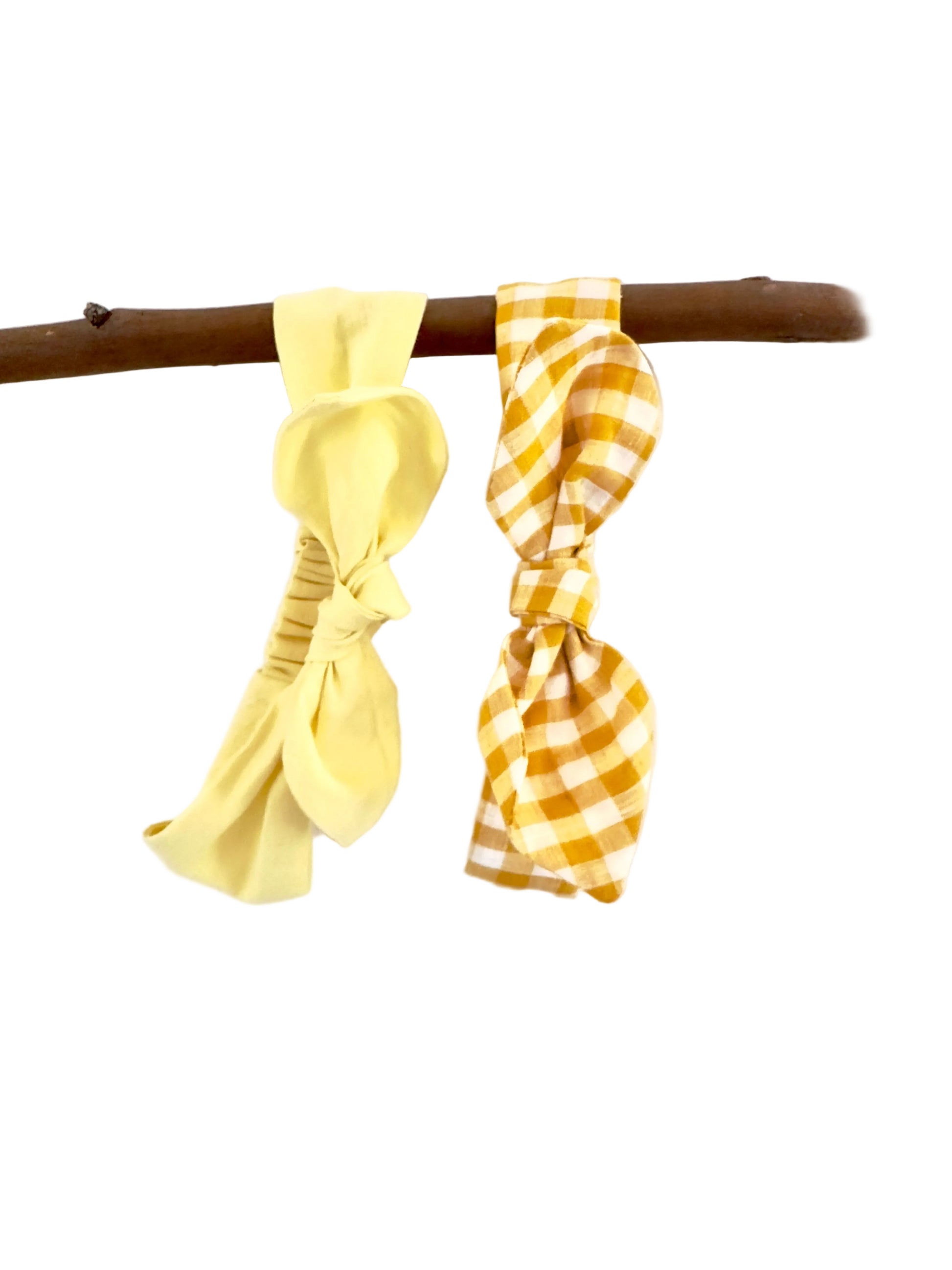 Bow Headbands lemon and yellow