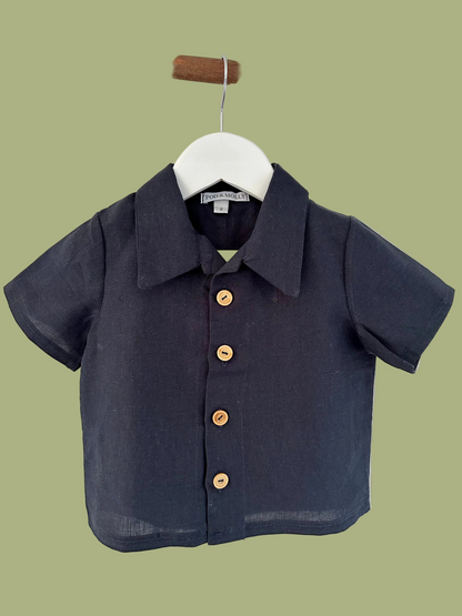 Charlie baby Linen Shirt Navy