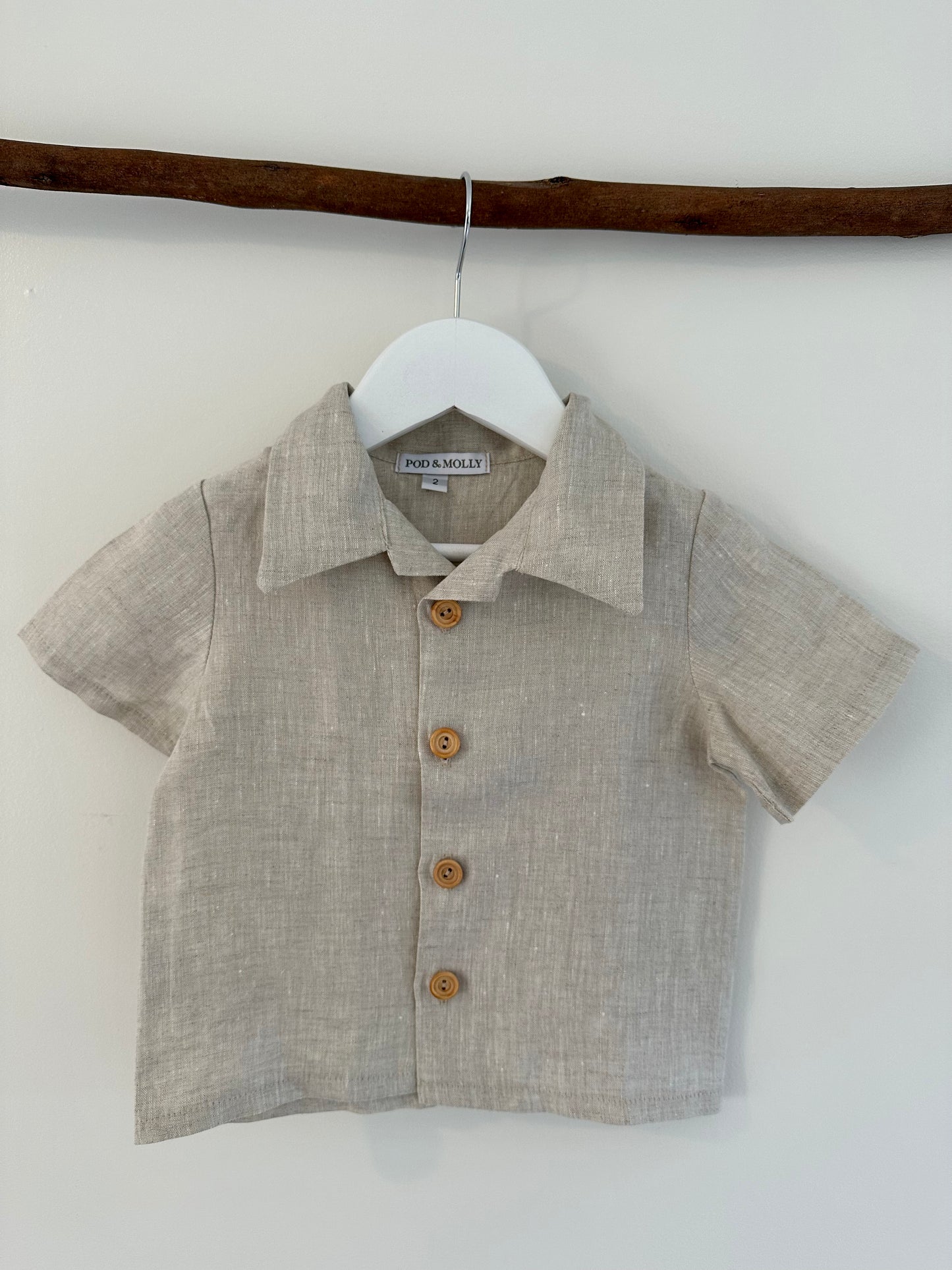 Charlie Baby Linen Shirt Sand