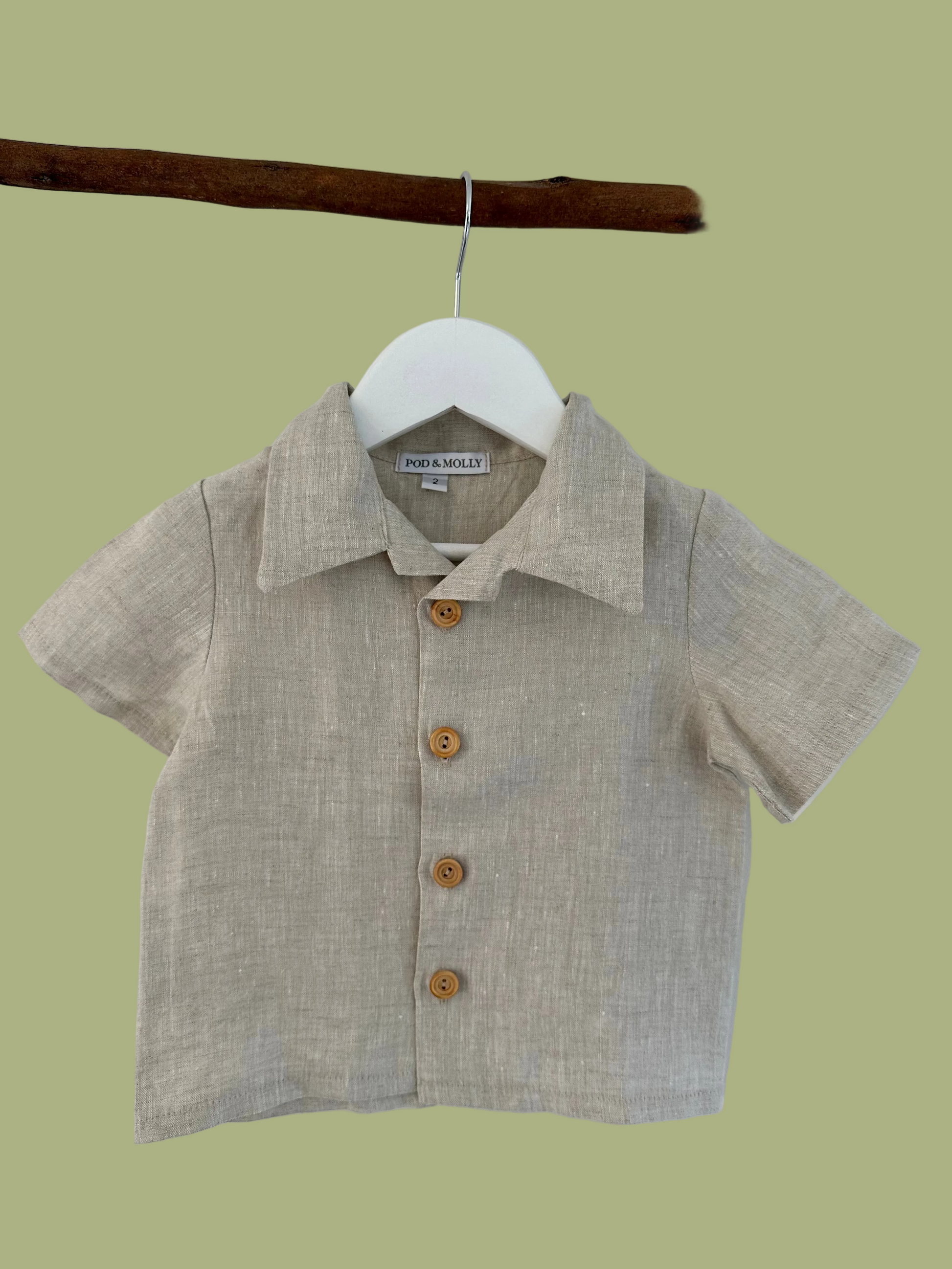 Charlie Baby Linen Shirt Sand
