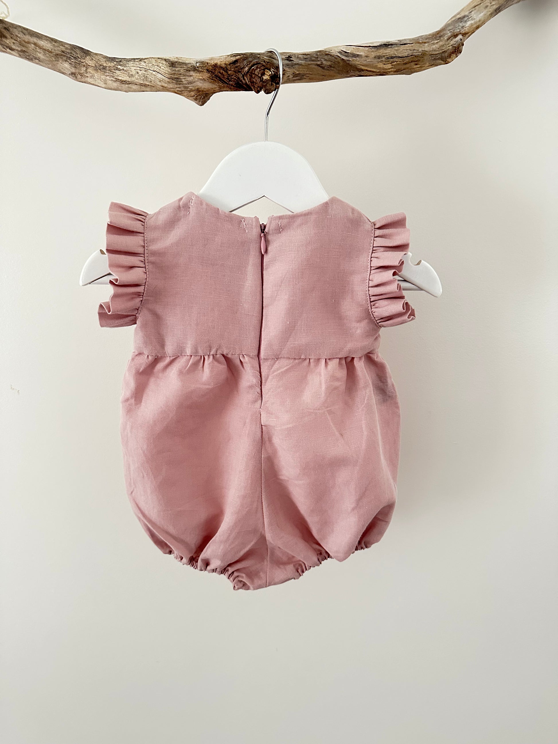 Charlotte baby playsuit back pink