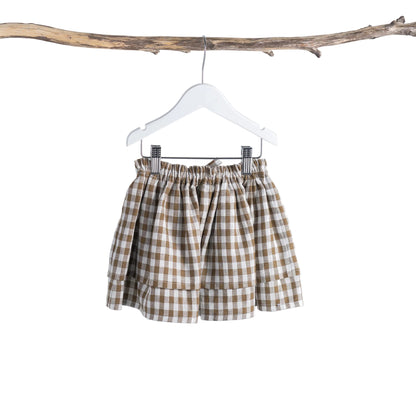 Girls check short skirt back