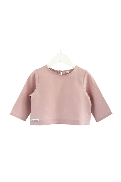 Esther girls linen top pink front