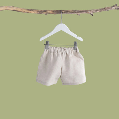 Boys linen shorts front