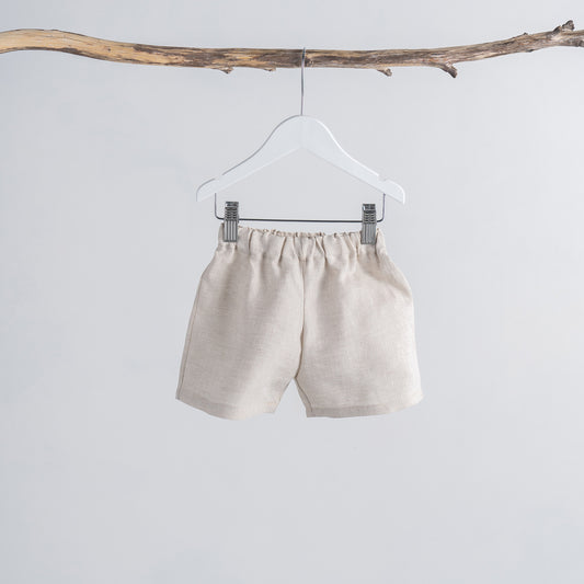 Boys linen shorts front