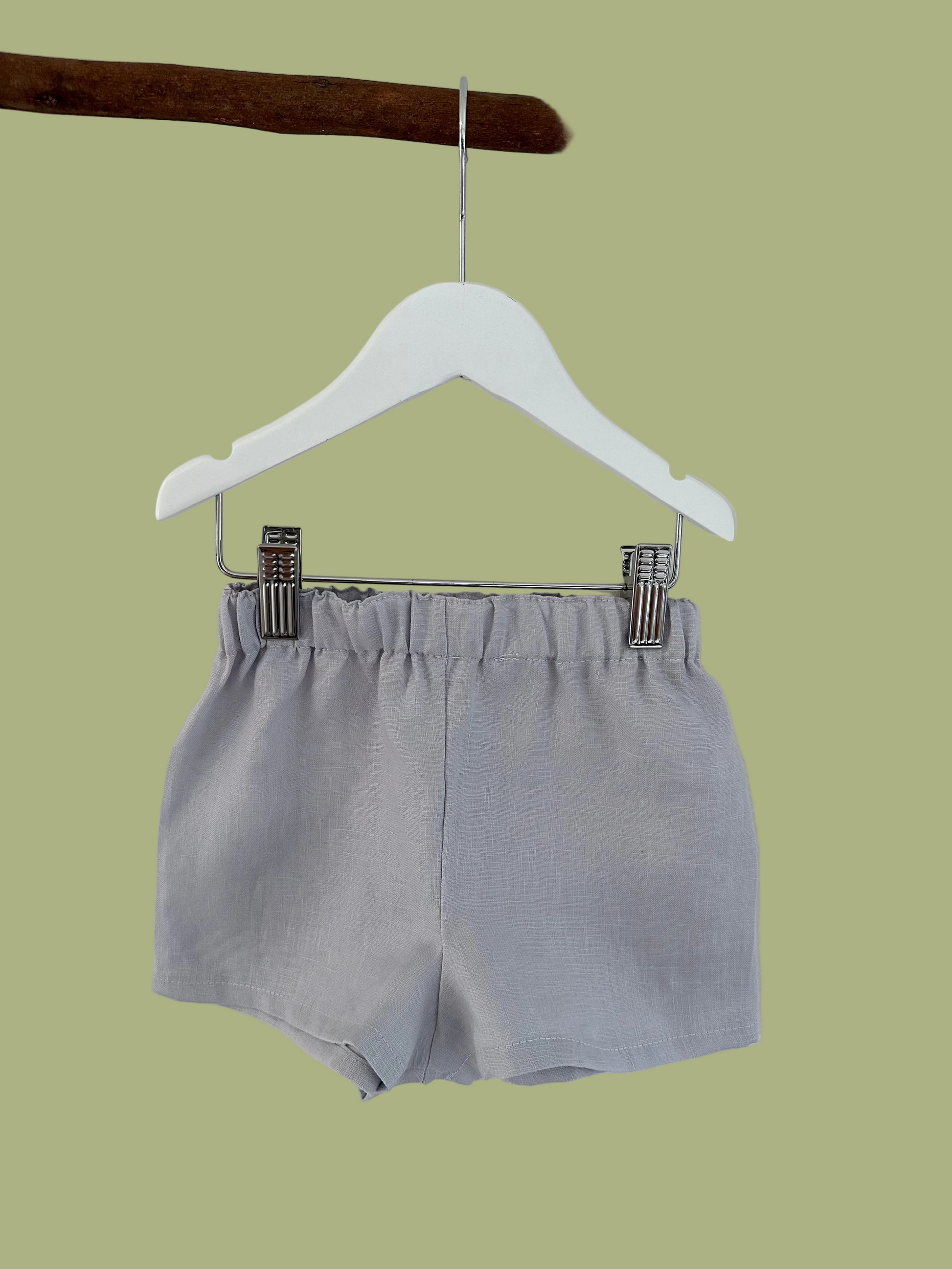 George Linen Shorts Pale blue back