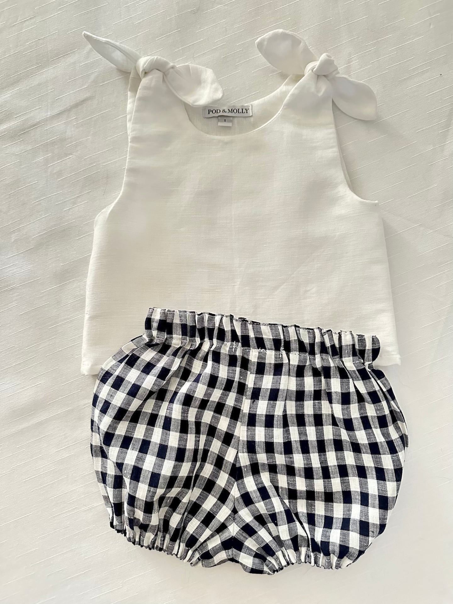 Grace baby top and Frankie gingham pants