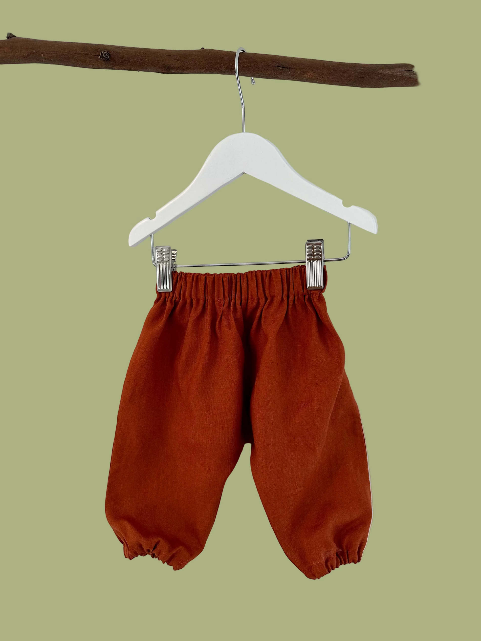 Harper linen baby pants paprika