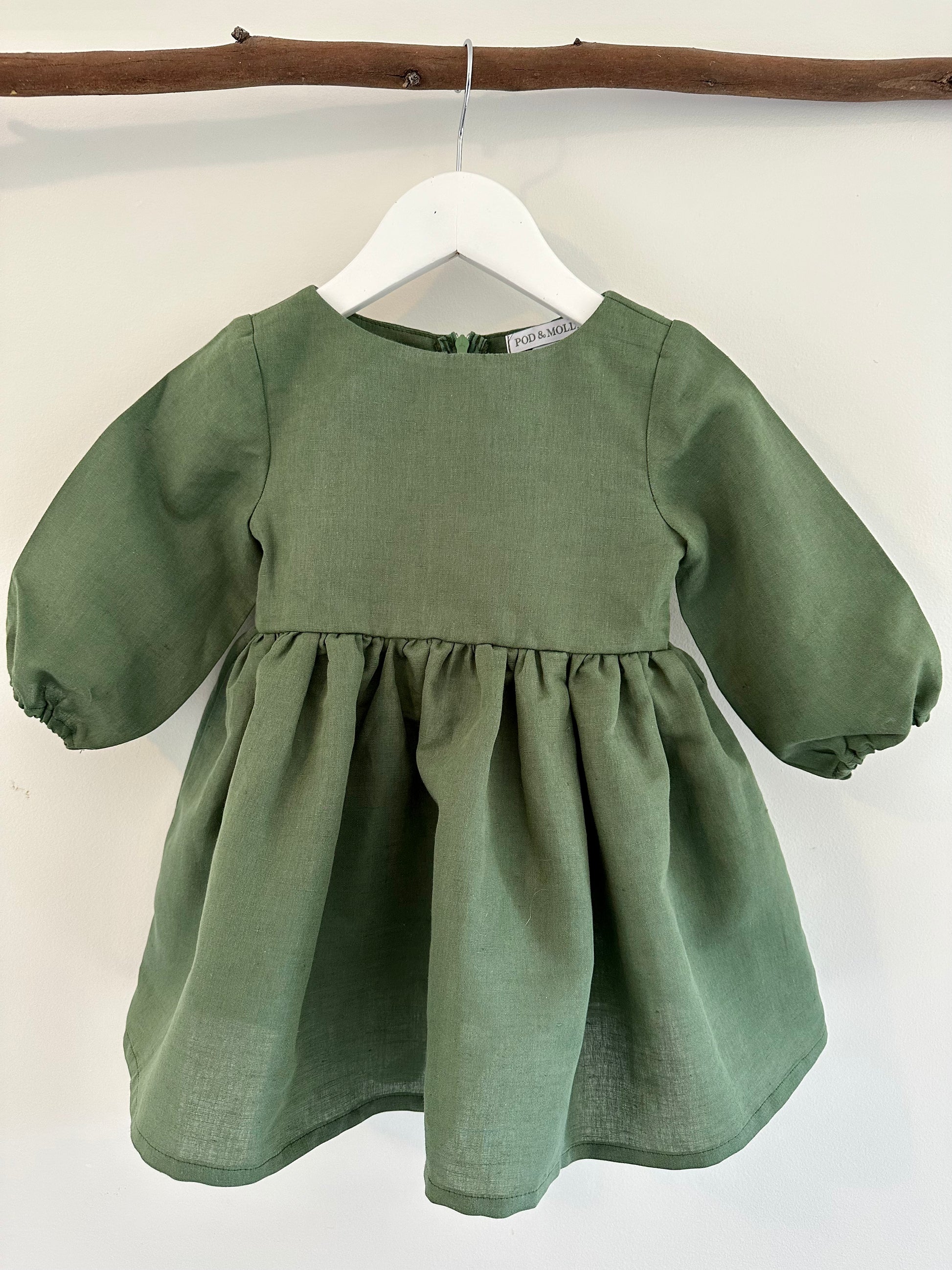 Baby girl 2025 olive green dress