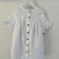 Girls Lilly dress white linen back