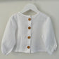 Bella ruffle button girls top