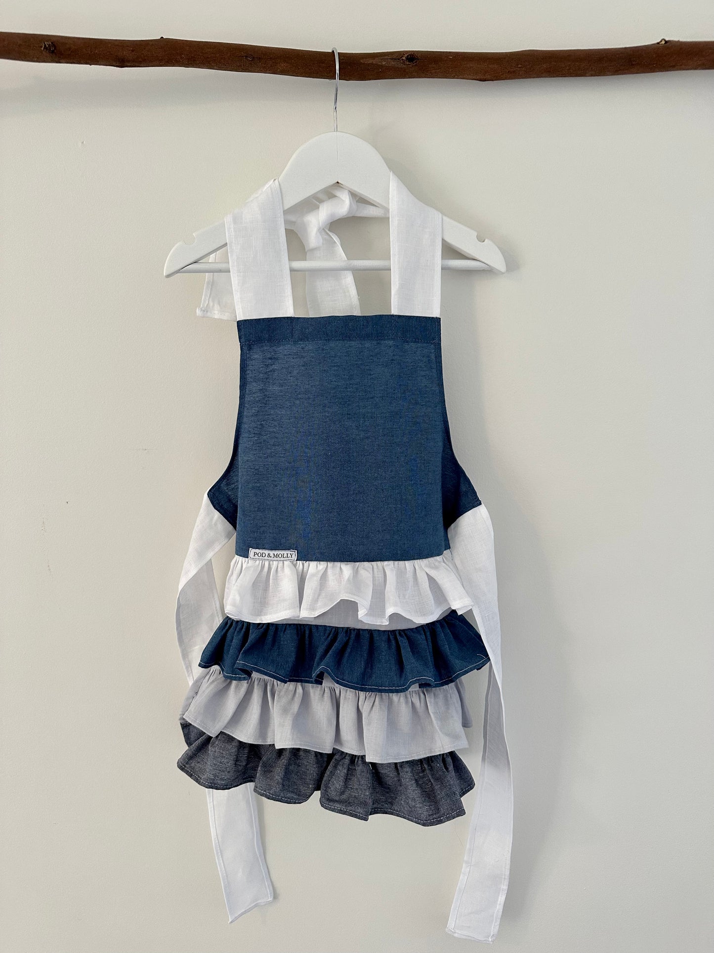 Keira ruffled linen apron