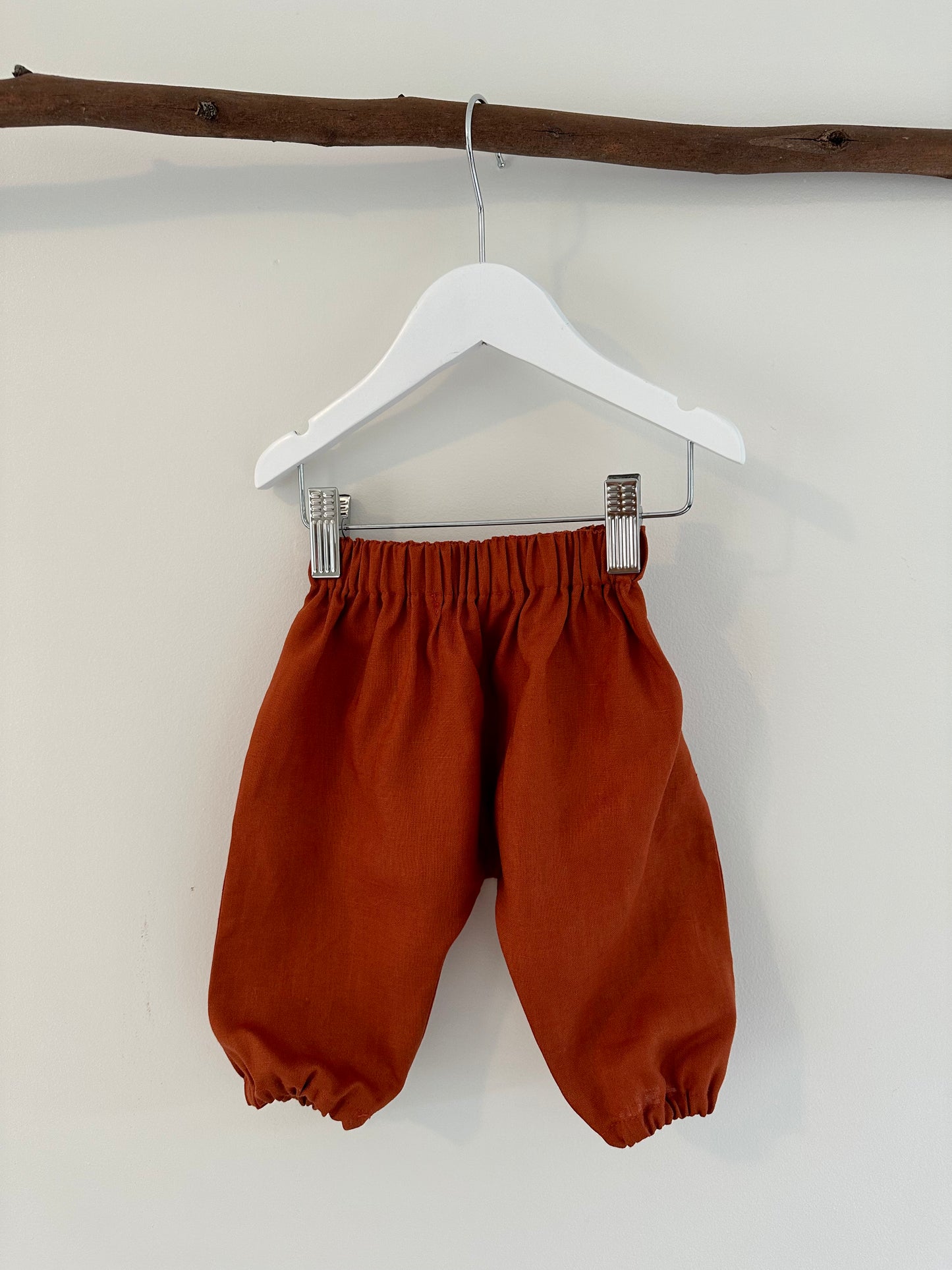 Harper linen baby pants paprika