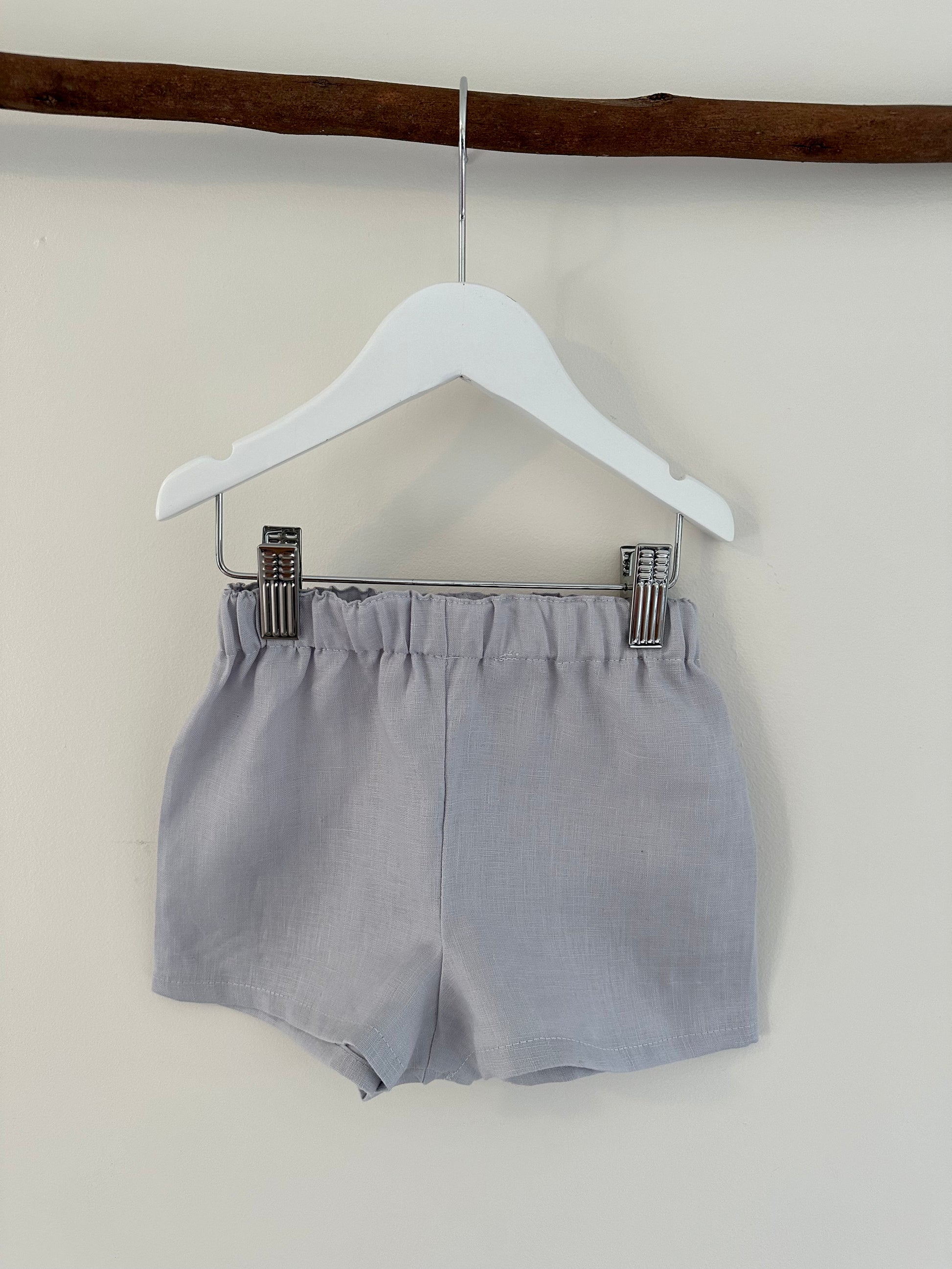 George Linen Shorts Pale blue back