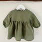 Sophie linen dress Olive front