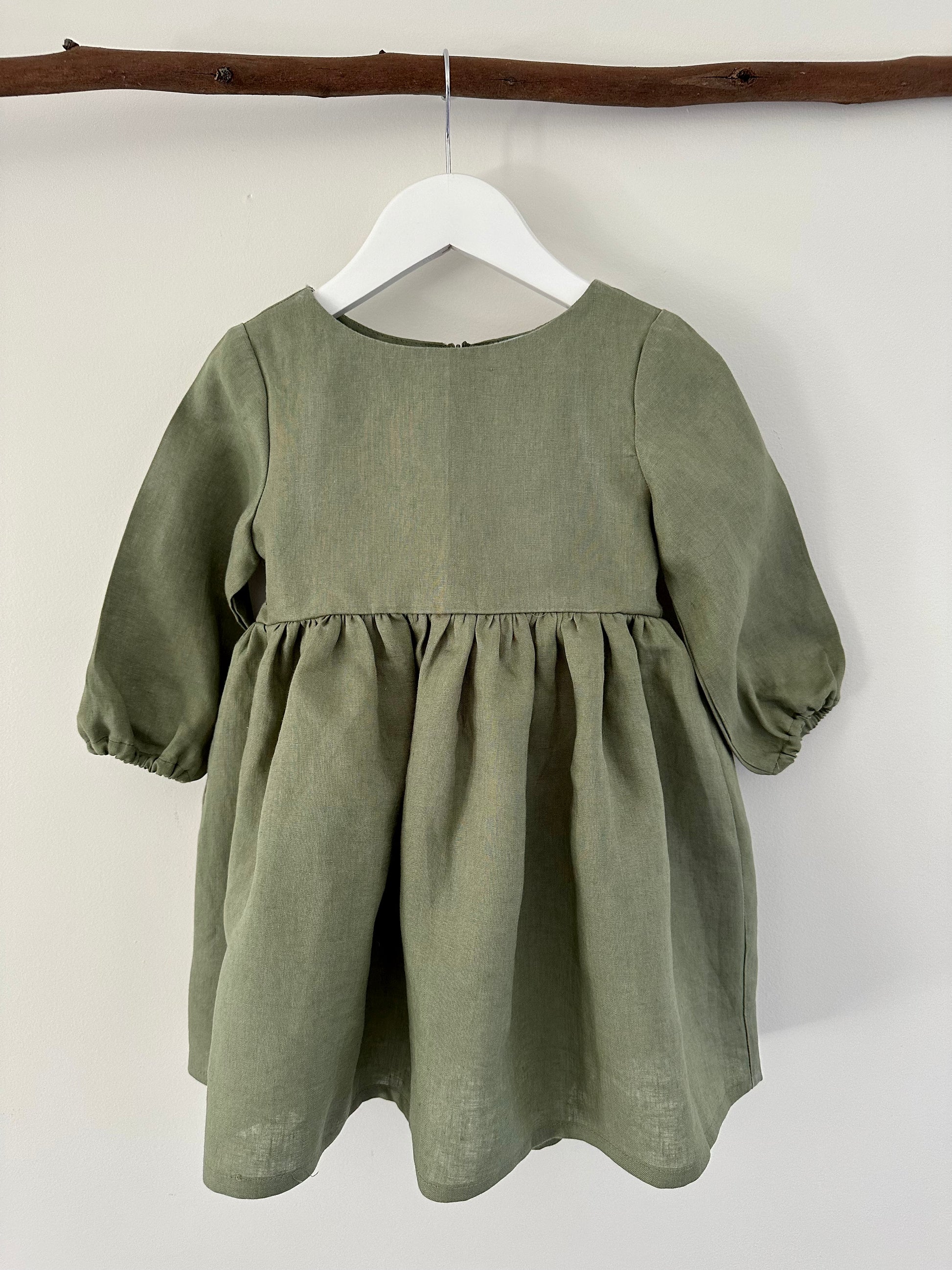 Sophie long sleeve linen dress