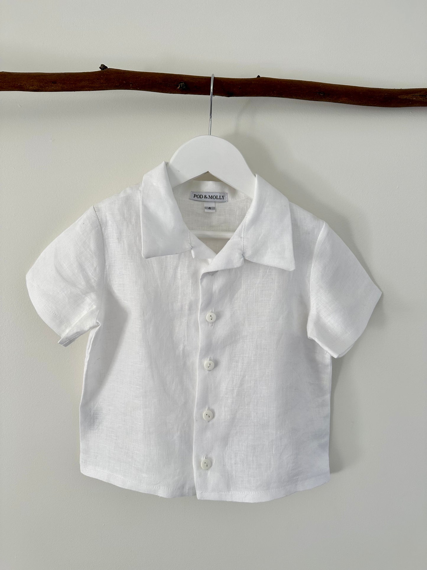 Charlie Baby Linen Shirt White