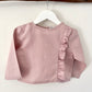 Bella ruffle button girls top